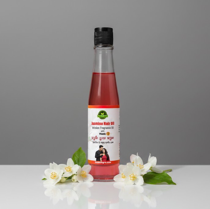 Insaaf Agro Jasmine Infushion Hair Oil with Vitamin E | চামেলি ফুলের তেল+ ভিটামিন ই